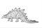 Triceratops. A series of prehistoric dinosaurs. Fossil animals in contour style