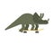 Triceratops on skateboard. Dino Skateboarder. Prehistoric lizard monster riding longboard