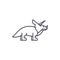 Triceratops vector line icon, sign, illustration on background, editable strokes
