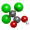 Trichloroacetic acid (TCA) molecule. Used in dermatological treatment of warts and related skin conditions