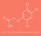Trichlorophenoxyacetic acid 2,4,5-T herbicide molecule synthetic auxin. Skeletal formula.