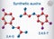 Trichlorophenoxyacetic acid 2,4,5-T molecule. Synthetic auxin. Molecule model. Sheet of paper in a cage