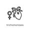 Trichomoniasis icon. Trendy modern flat linear vector Trichomoniasis icon on white background from thin line Diseases collection