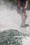 Trick Skier Behind Water Spray