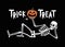 TRICK OR THREAT RESTING SKELETON WITH PUMPKIN JACK-O-LANTERN 1