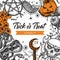 Trick Or Treat Dotwork Poster