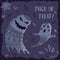 Trick or treat lovely Halloween card with ghosts