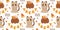 Trick or Treat pattern. Sweet Halloween candies seamless pattern. Loli pop, pumpkin trick or treat bag, ghost cat. Sweet