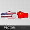 trick usa attack china hand gesture colored icon. Elements of flag illustration icon. Signs and symbols can be used for web, logo