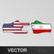 trick usa attack iran hand gesture colored icon. Elements of flag illustration icon. Signs and symbols can be used for web, logo,