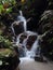 Trickle waterfall with silky flow effect, Tropical Spice Garden, Penang, Malaysia