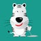 Tricky white bengal tiger cartoon character