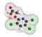 Triclopyr herbicide (broadleaf weed killer) molecule. Atoms are represented as spheres with conventional color coding: hydrogen (