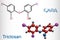 Triclosan molecule. It is a polychloro phenoxy phenol with antibacterial, antimicrobial, antifungal activity.  Structural chemical