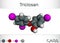 Triclosan molecule. It is a polychloro phenoxy phenol with antibacterial, antimicrobial, antifungal activity.  Structural chemical