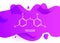 Triclosan structural chemical formula with a liquid fluid gradient shape with copy space on white background