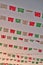 Tricolor traditional mexican papel picado christmas decorations