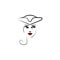 Tricorn hat, girl icon. Element of beautiful girl in a hat icon for mobile concept and web apps. Thin lin Tricorn hat, girl icon c