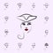 Tricorn hat, girl icon. Hat, girl icons universal set for web and mobile