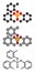 Tricresyl phosphate (TCP) molecule. Used as plasticizer, for waterproofing, as flame retardant, etc. Known to be neurotoxin