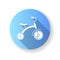 Tricycle blue flat design long shadow glyph icon