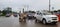 Tricycle and Four-Wheel Vehicles Occupy a Road in Tagbilaran City in Bohol, Philippines