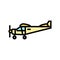 tricycle gear airplane aircraft color icon vector illustration