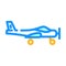 tricycle gear airplane aircraft color icon vector illustration