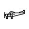 tricycle gear airplane aircraft line icon vector illustration