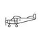 tricycle gear airplane aircraft line icon vector illustration