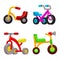 Tricycle icons set, cartoon style