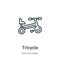 Tricycle outline vector icon. Thin line black tricycle icon, flat vector simple element illustration from editable kid and baby