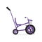 Tricycle with push handle, kids bicycle vector Illustration