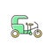 Tricycle taxi RGB color icon