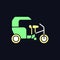 Tricycle taxi RGB color icon for dark theme