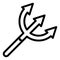 Trident line icon. Pitchfork web vector illustration isolated on white. Poseidon symbol outline style design, designed