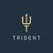 Trident logo, letter t