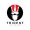 Trident Logo Template Vector Icon Design, god war weapon, spear power of the ocean