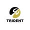 Trident Logo, Vector Magic Spear of Poseidon Neptune, Triton King Design, Template Icon Brand Illustration