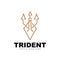 Trident Logo, Vector Magic Spear of Poseidon Neptune, Triton King Design, Template Icon Brand Illustration