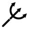 Trident solid icon. Pitchfork web vector illustration isolated on white. Poseidon symbol glyph style design, designed