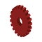 Tridimensional silhouette red gear wheel icon