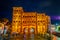 TRIER, GERMANY, AUGUST 14, 2018: Night view of Porta Negra in trier, Germany