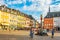 TRIER, GERMANY, AUGUST 14, 2018: People strolling towards Marktbrunnen in Trier, Germany