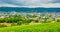 Trier viewed behind vineyards, Germany