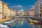 Trieste channel and Ponte Rosso square view