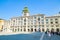 Trieste, Italy - 05.08.2015 : View of Trieste City Hall building in Itally with tourists passing by. Travel destination