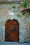 TRIESTE, ITALY - 21 JULY 2013: old wooden door in San Giusto castle in Trieste, Italy