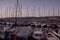 Trieste,Italy - city panorama from the harbor at twilight