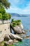Trieste mediterranean shoreline panorama. Color image